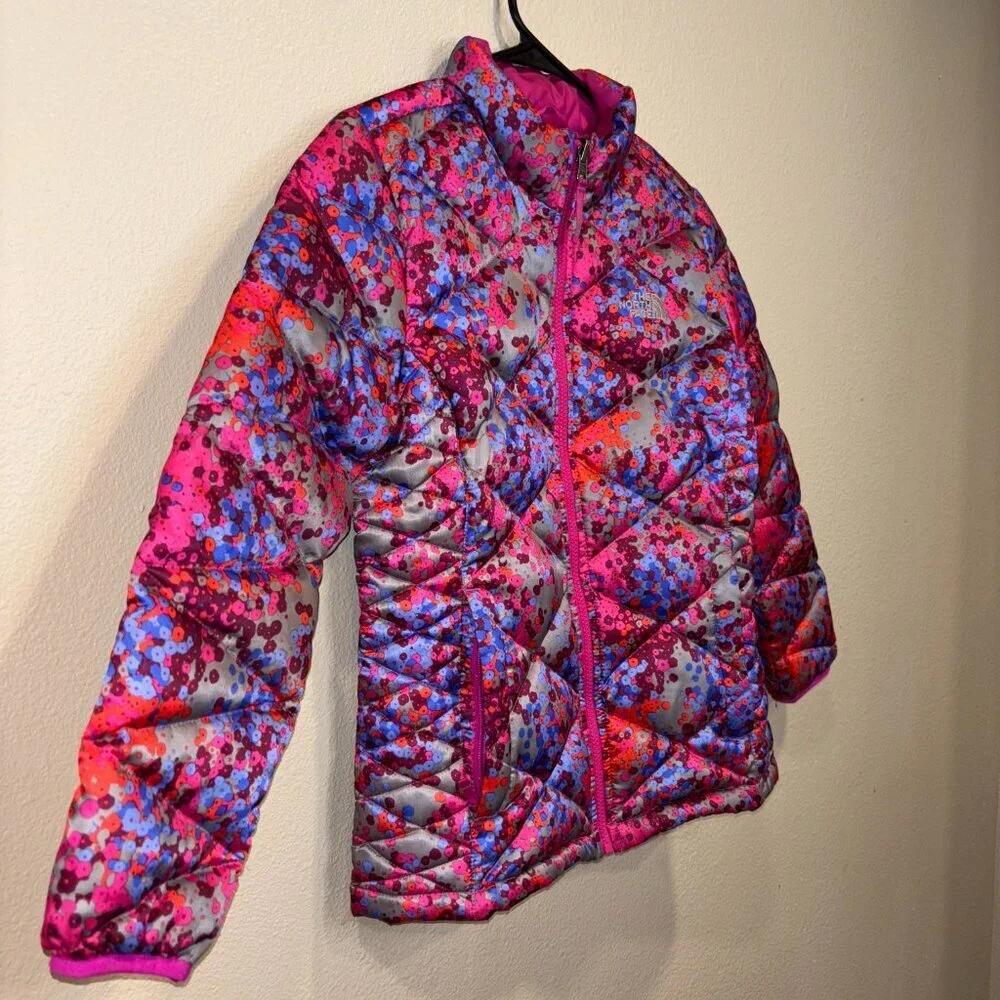 The North Face Aconcagua Girls Floral 550 Down Puffer Jacket 14/16